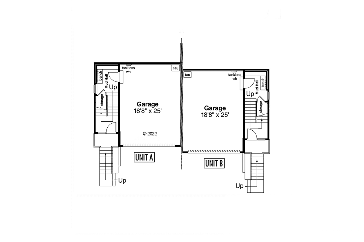 Contemporary Modern Lower Level of Plan 43741