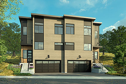 Multi-Family Plan 43741 Elevation