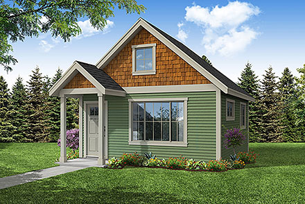 Cabin Cottage Country Craftsman Elevation of Plan 43745