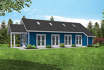 Country Farmhouse Ranch Elevation of Plan 43748