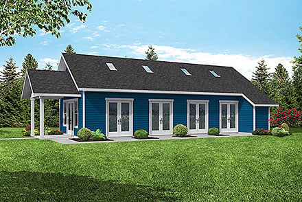 Country Farmhouse Ranch Elevation of Plan 43748