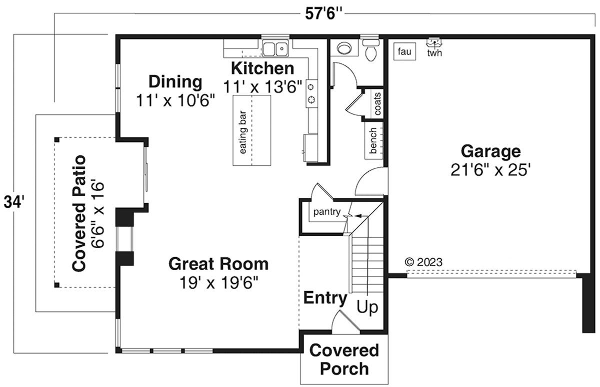 Contemporary Modern Level One of Plan 43757