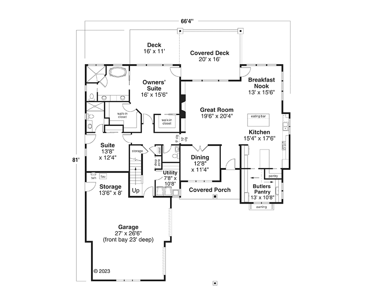 House Plan 43758 Level One