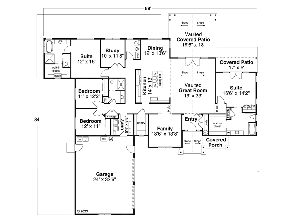 House Plan 43759 Level One