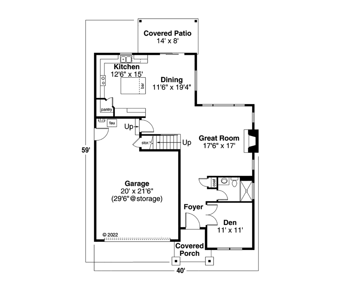House Plan 43762 Level One