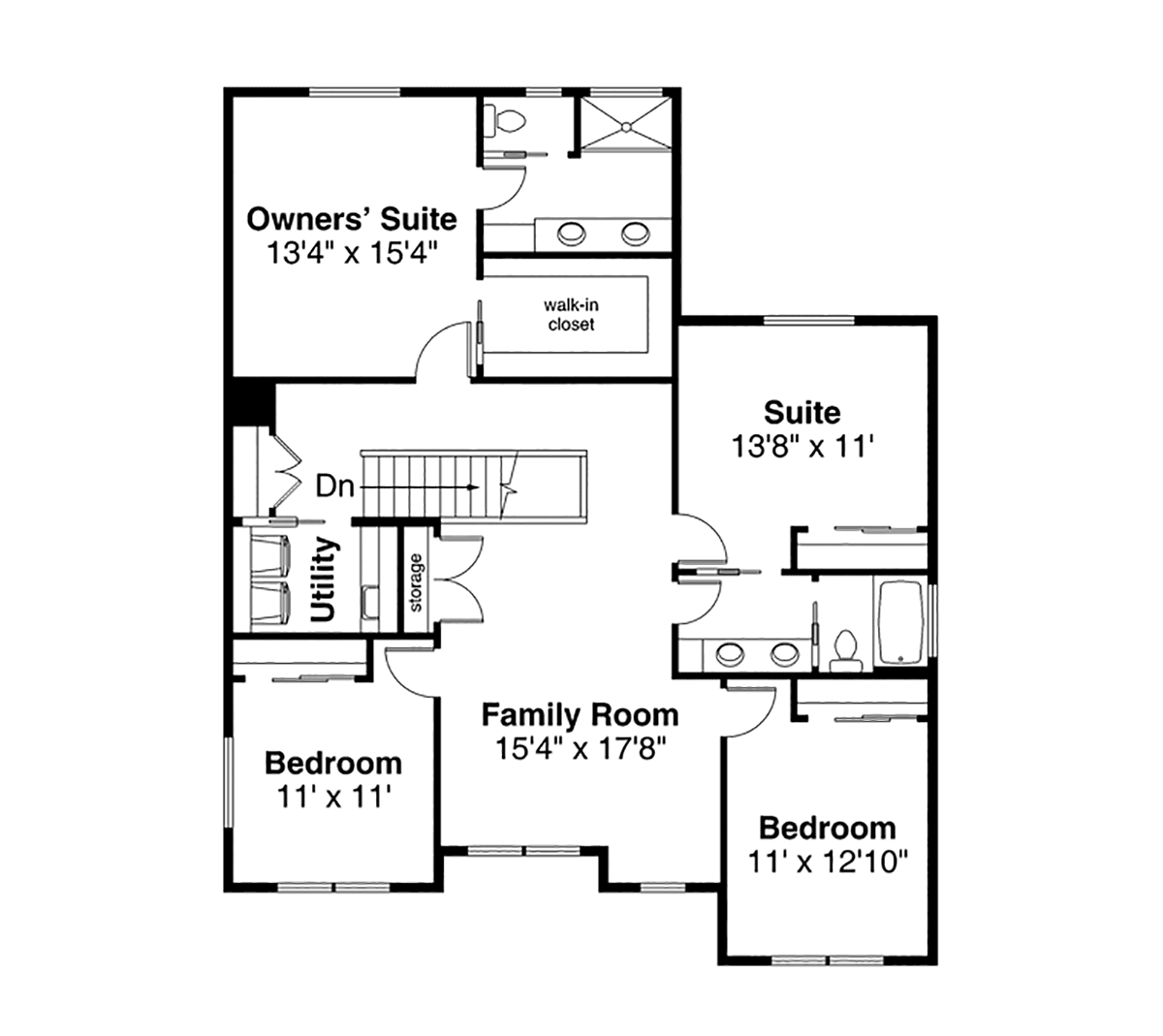 Craftsman Traditional Level Two of Plan 43762