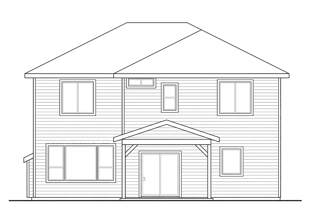 House Plan 43762 Rear Elevation