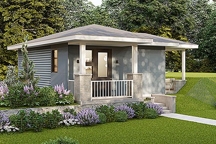 Cottage Prairie Style Traditional Elevation of Plan 43766