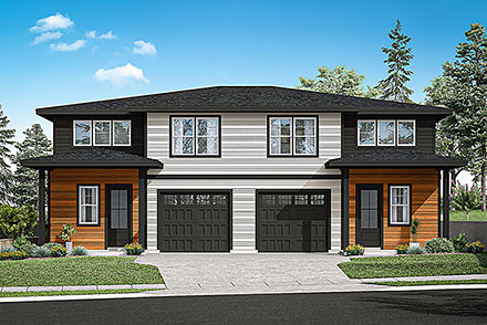 Contemporary Modern Prairie Style Elevation of Plan 43771