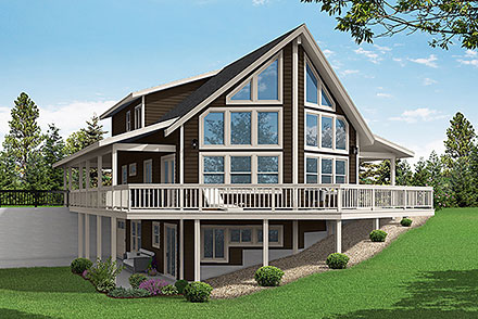 Cabin Cottage Craftsman Elevation of Plan 43780