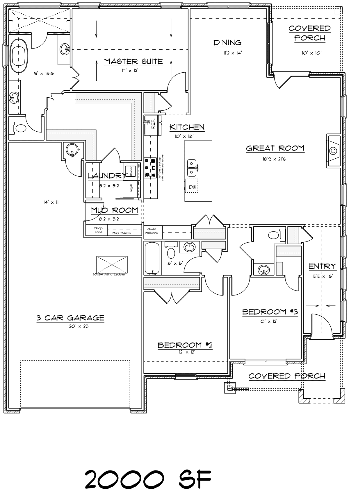 Cottage Tudor Level One of Plan 43802
