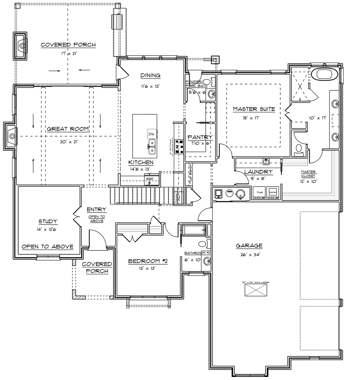 Traditional Tudor Level One of Plan 43804