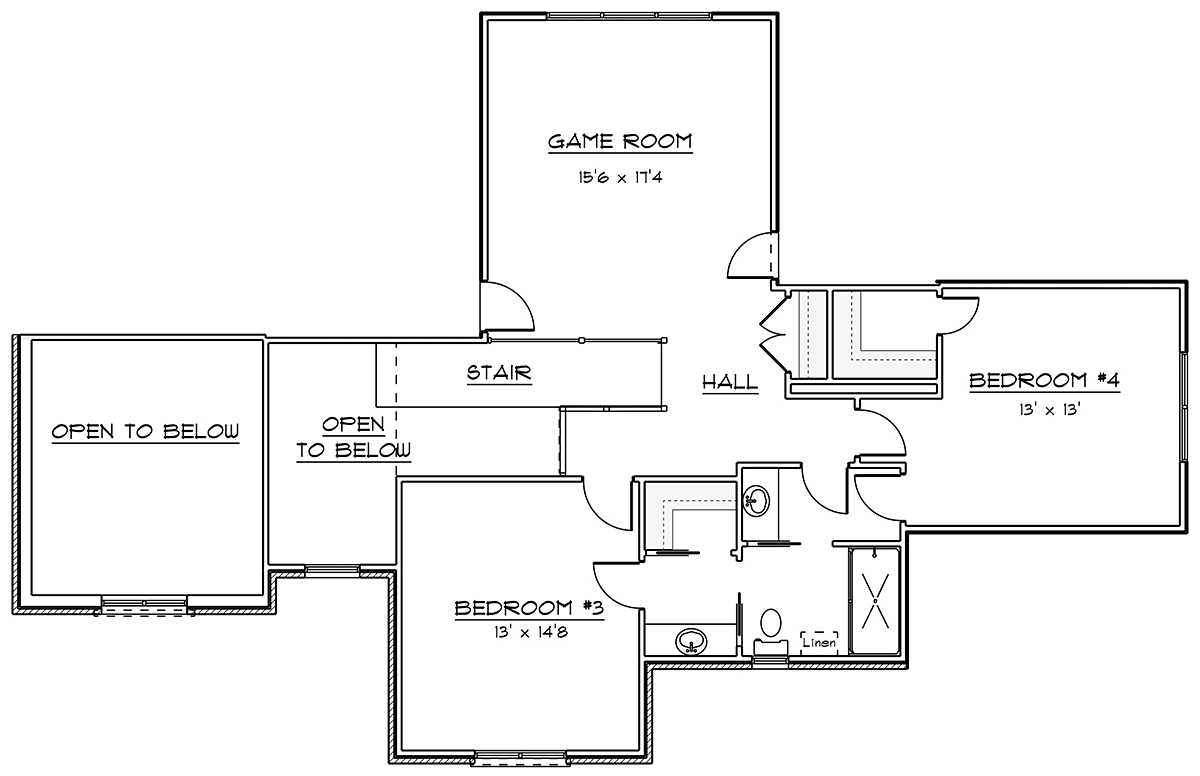 Traditional Tudor Level Two of Plan 43804