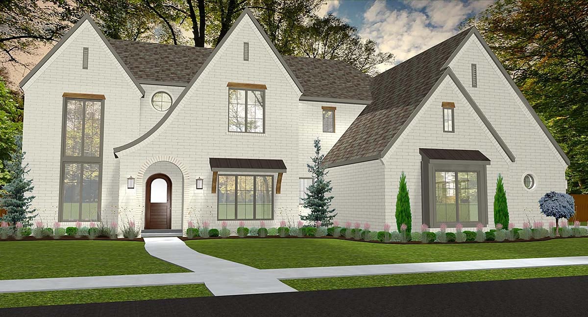 Traditional, Tudor Plan with 3438 Sq. Ft., 4 Bedrooms, 4 Bathrooms, 3 Car Garage Elevation