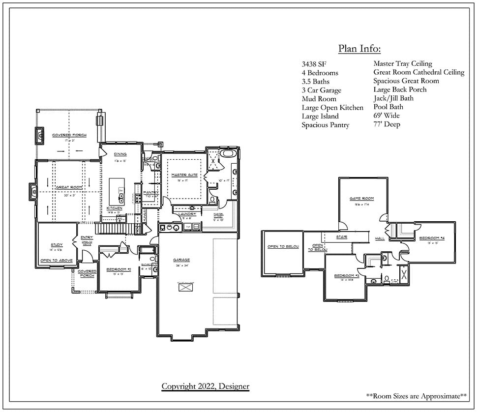 Traditional, Tudor Plan with 3438 Sq. Ft., 4 Bedrooms, 4 Bathrooms, 3 Car Garage Picture 5