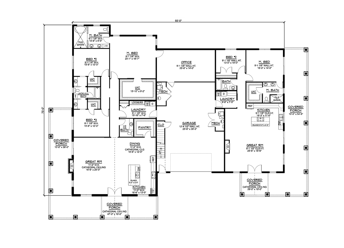 Barndominium Country Level One of Plan 43903