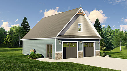Country Traditional Elevation of Plan 43904