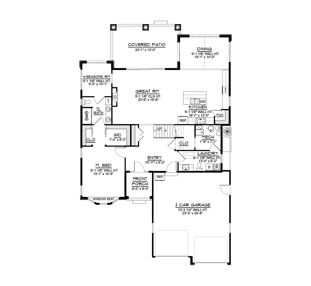 Bungalow Country Craftsman Traditional Level One of Plan 43906