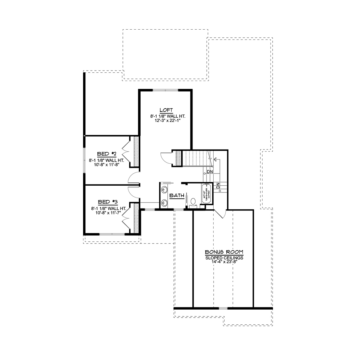 Bungalow Country Craftsman Traditional Level Two of Plan 43906