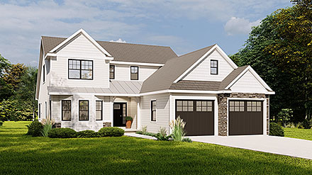 Bungalow Country Craftsman Traditional Elevation of Plan 43906