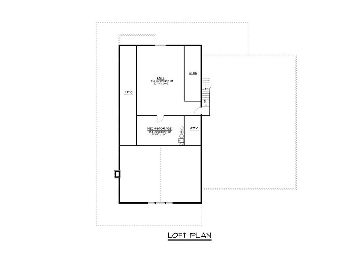 Barndominium Level Two of Plan 43907