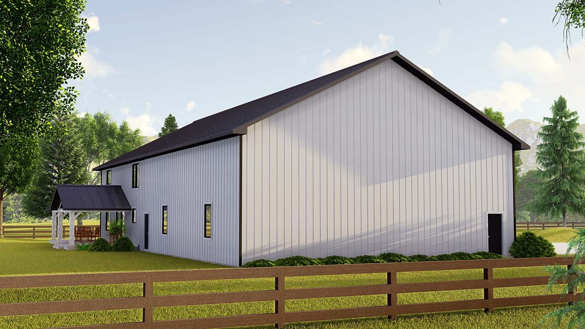 Barndominium Plan with 3222 Sq. Ft., 4 Bedrooms, 3 Bathrooms, 3 Car Garage Picture 3