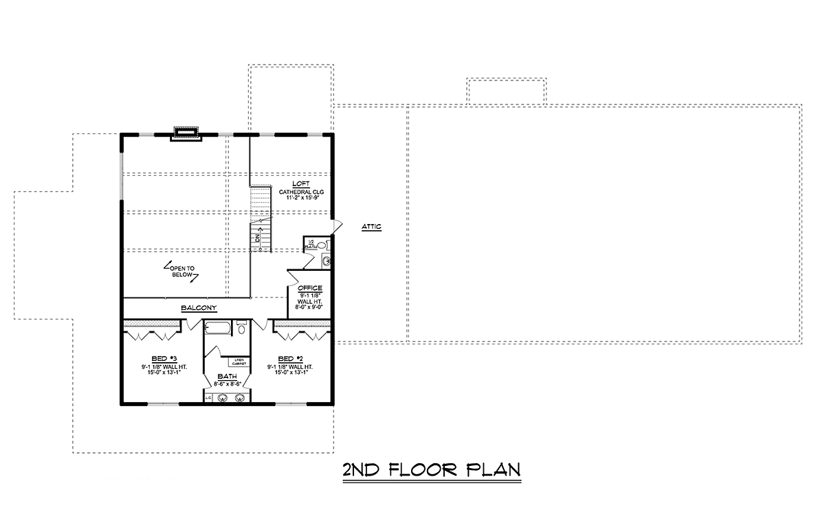 Barndominium Level Two of Plan 43923