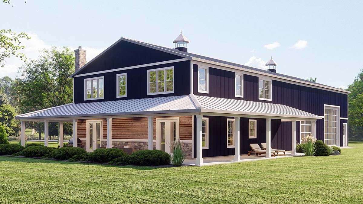 Barndominium Plan with 2682 Sq. Ft., 3 Bedrooms, 4 Bathrooms, 2 Car Garage Picture 2