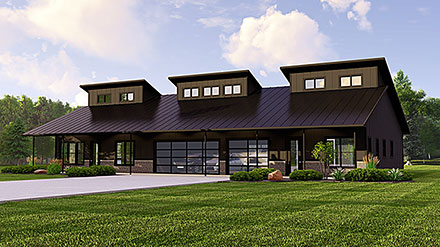 Barndominium Country Ranch Elevation of Plan 43926