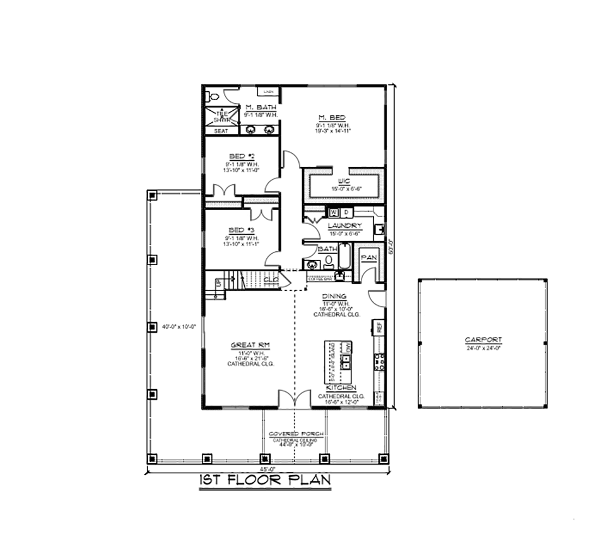 Barndominium Country Level One of Plan 43934