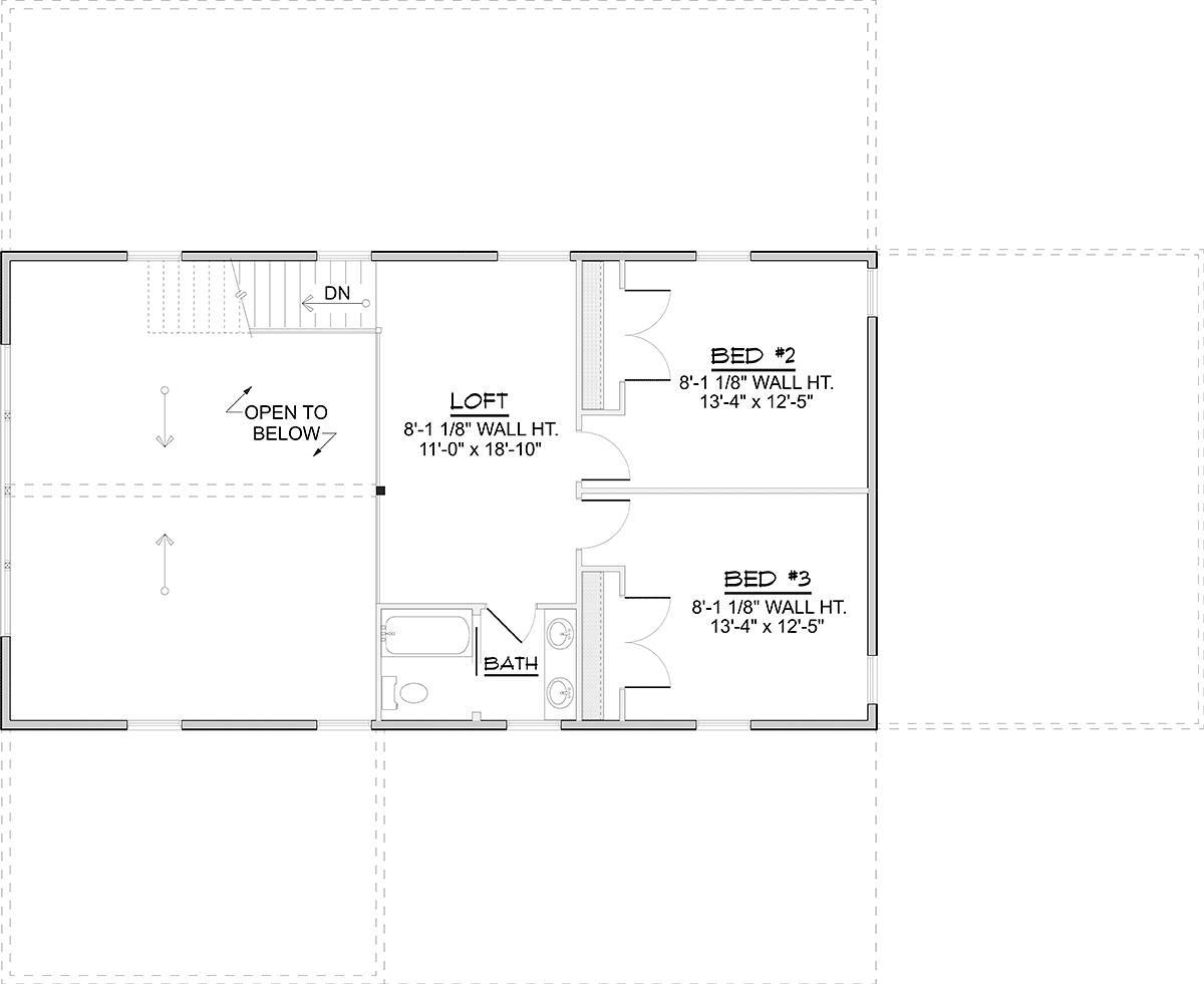 Barndominium Country Farmhouse Level Two of Plan 43944