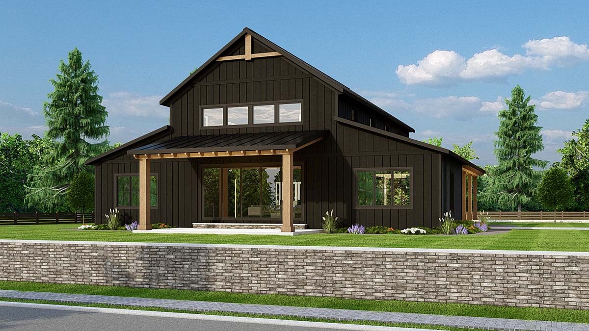 Barndominium, Country, Farmhouse Plan with 2684 Sq. Ft., 3 Bedrooms, 3 Bathrooms, 2 Car Garage Picture 3