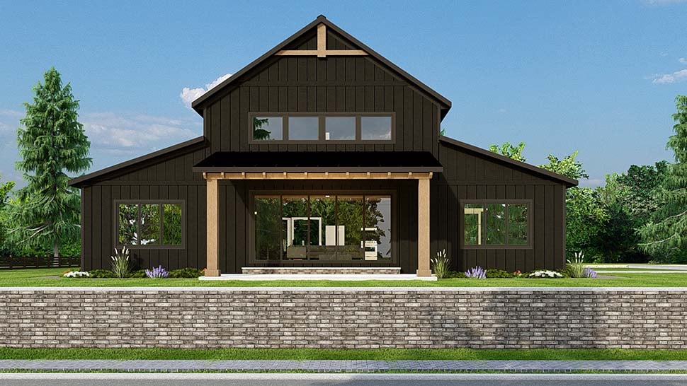 Barndominium, Country, Farmhouse Plan with 2684 Sq. Ft., 3 Bedrooms, 3 Bathrooms, 2 Car Garage Picture 4