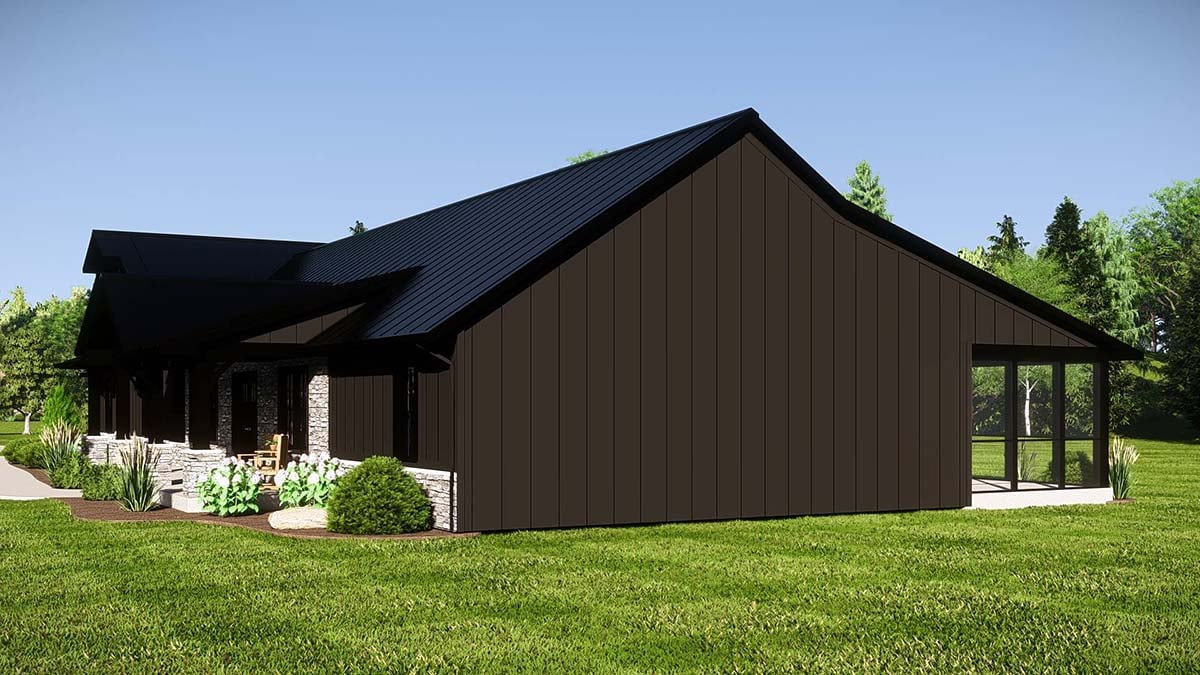 Country, Ranch Plan with 2016 Sq. Ft., 2 Bedrooms, 3 Bathrooms, 5 Car Garage Picture 2