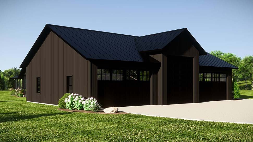 Country, Ranch Plan with 2016 Sq. Ft., 2 Bedrooms, 3 Bathrooms, 5 Car Garage Picture 4