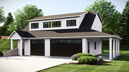 Country Farmhouse New American Style Elevation of Plan 43949