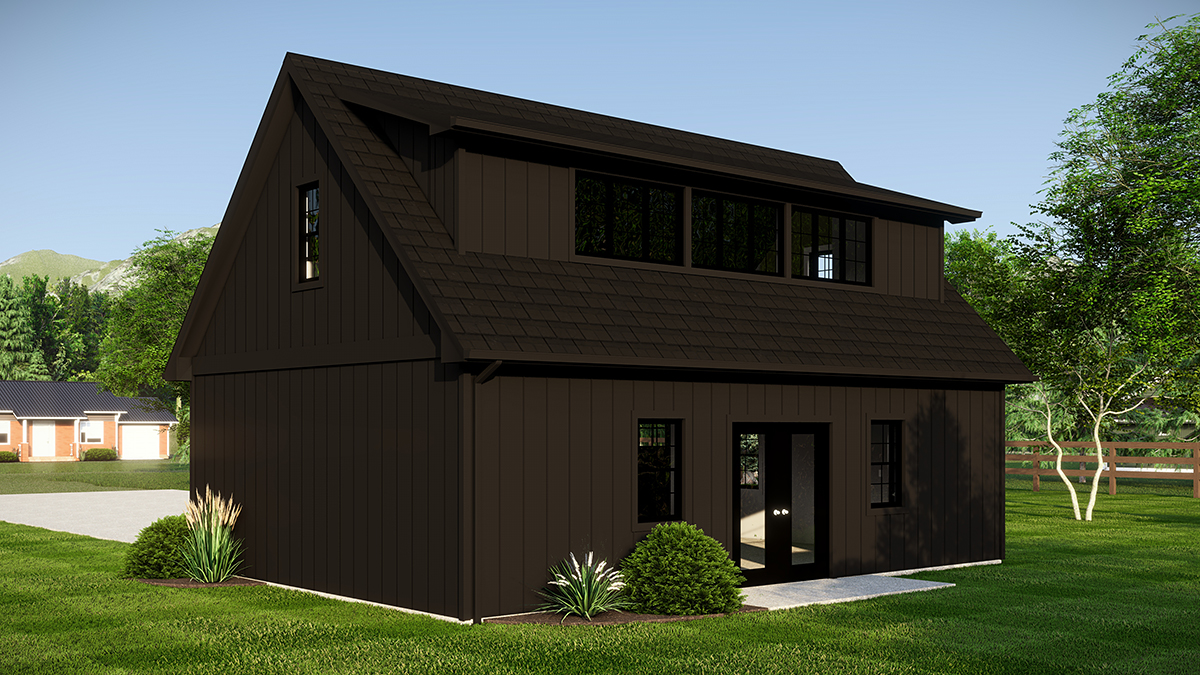 Country Traditional Rear Elevation of Plan 43952