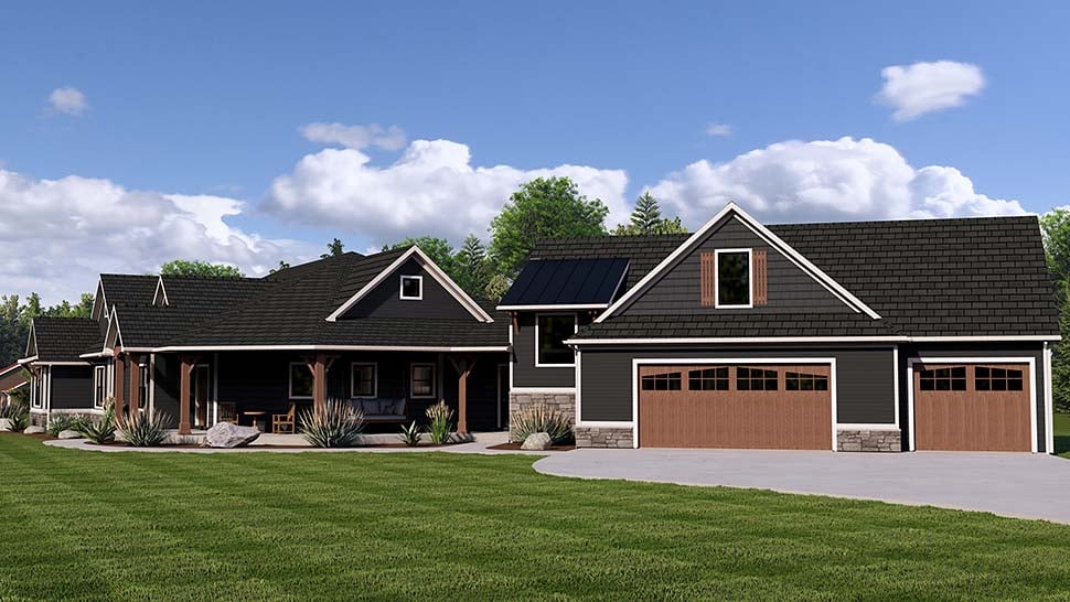 Farmhouse, Ranch Plan with 4054 Sq. Ft., 3 Bedrooms, 3 Bathrooms, 3 Car Garage Picture 7