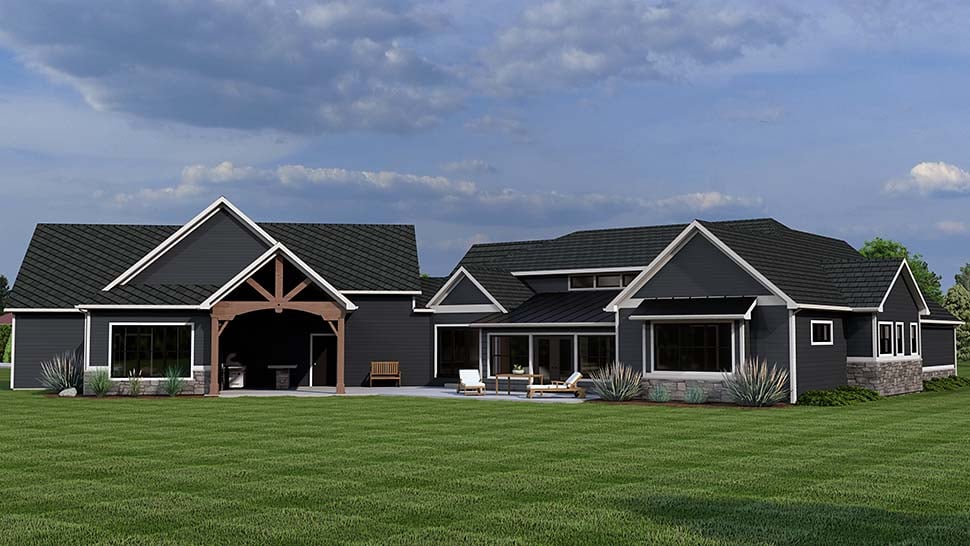 Farmhouse, Ranch Plan with 4054 Sq. Ft., 3 Bedrooms, 3 Bathrooms, 3 Car Garage Picture 9