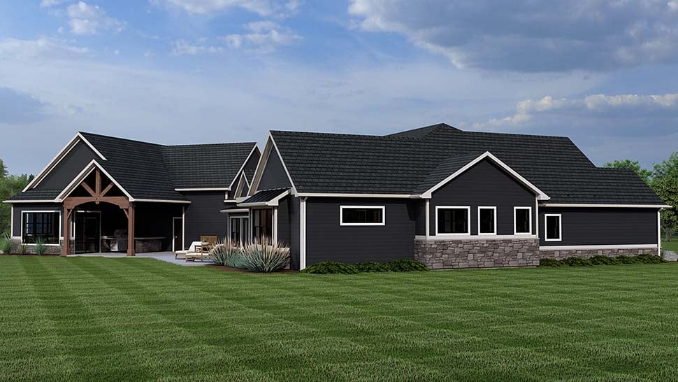 Farmhouse, Ranch Plan with 4054 Sq. Ft., 3 Bedrooms, 3 Bathrooms, 3 Car Garage Picture 10