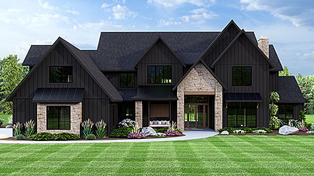 Craftsman New American Style Elevation of Plan 43954