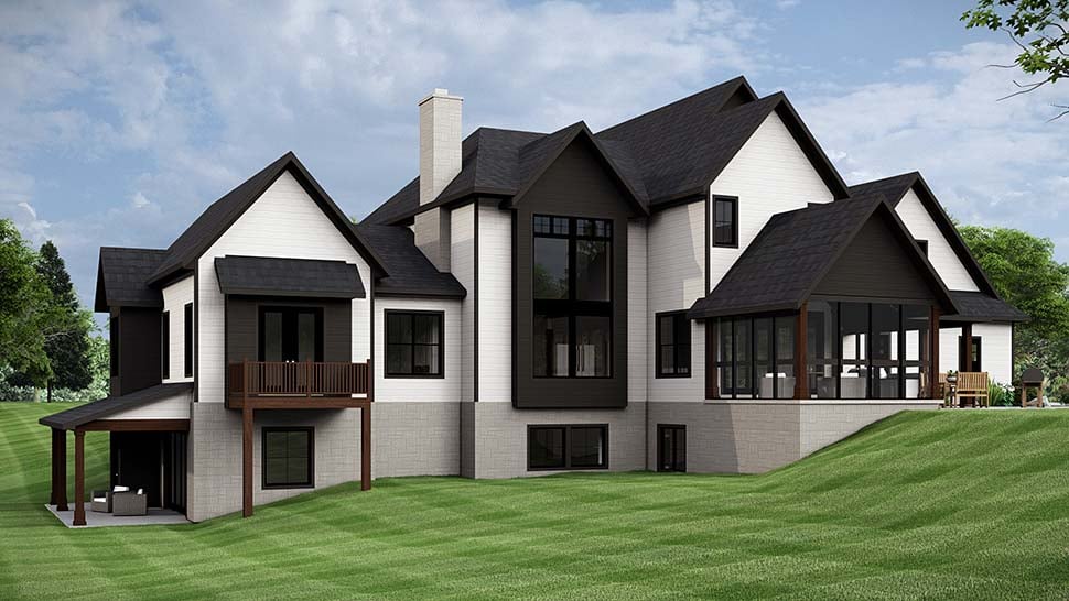Country, Craftsman, European Plan with 4158 Sq. Ft., 5 Bedrooms, 4 Bathrooms, 4 Car Garage Picture 7
