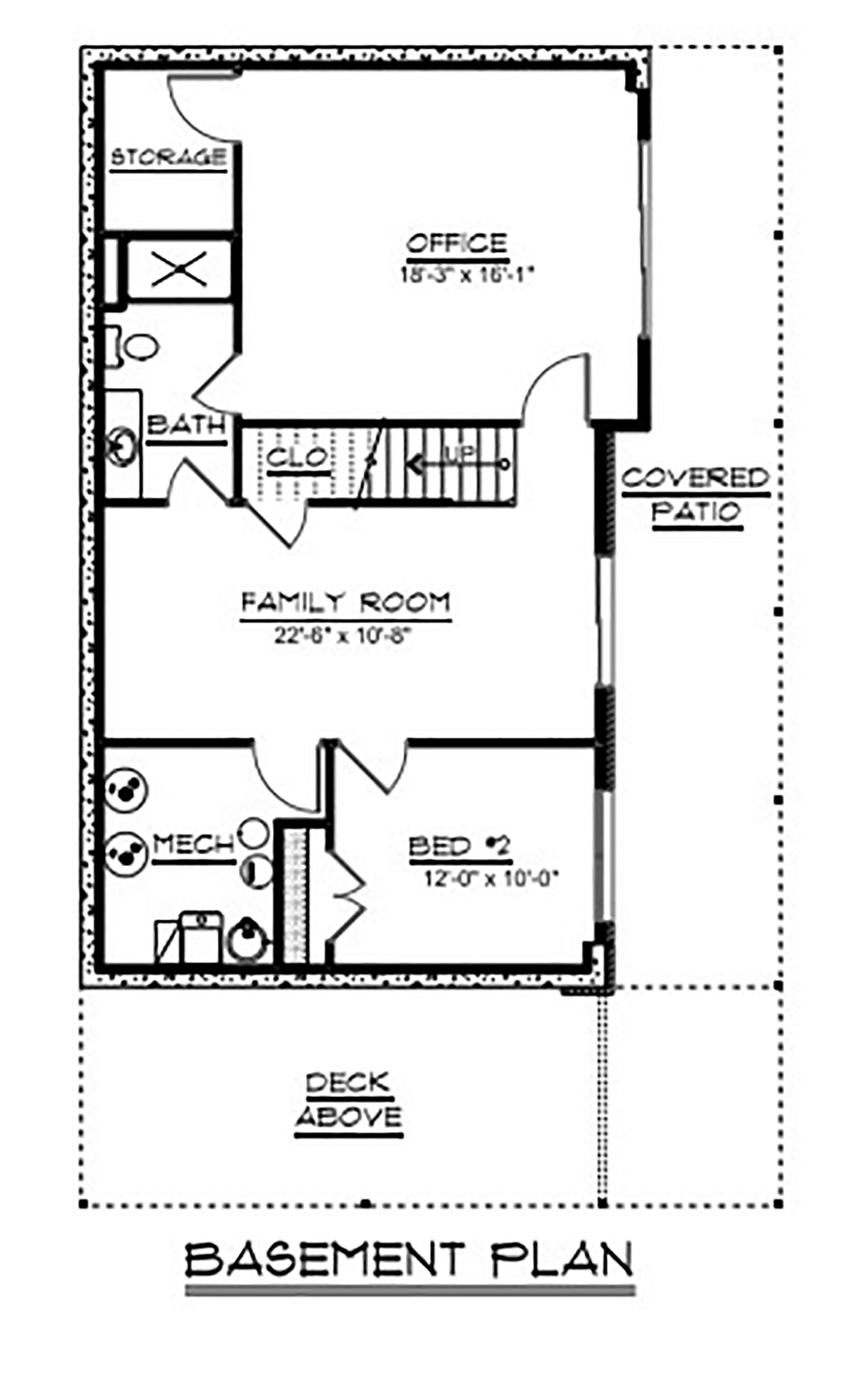 Contemporary Modern Lower Level of Plan 43957