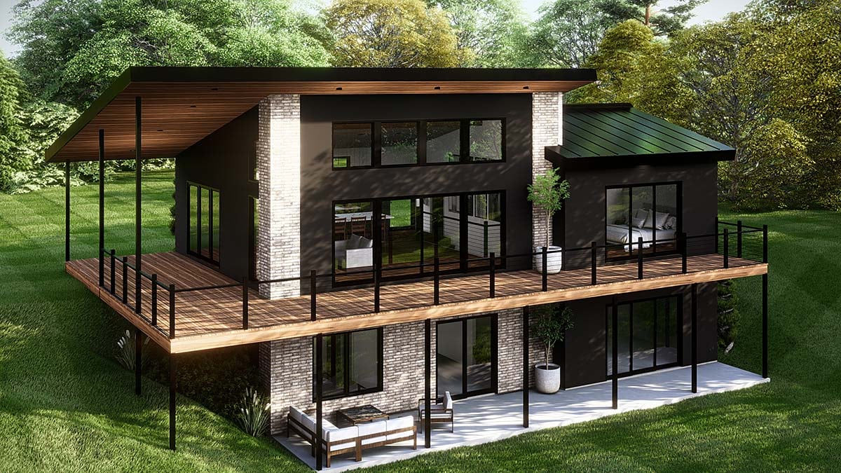 Contemporary, Modern Plan with 1067 Sq. Ft., 1 Bedrooms, 1 Bathrooms Elevation