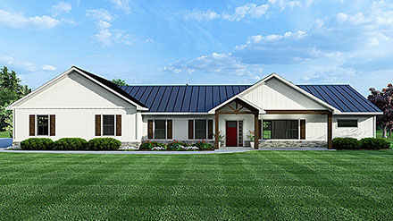 Country Farmhouse Ranch Elevation of Plan 43959