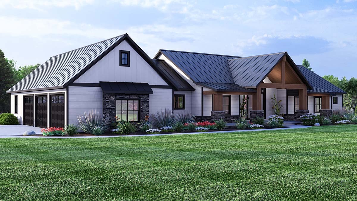 Country, Craftsman, Ranch Plan with 2489 Sq. Ft., 3 Bedrooms, 4 Bathrooms, 3 Car Garage Picture 20
