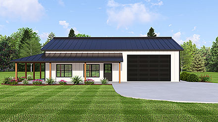 Barndominium Country Ranch Elevation of Plan 43969