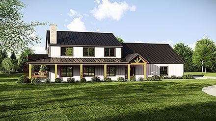 Country Farmhouse Elevation of Plan 43971