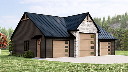 Contemporary Craftsman Elevation of Plan 43992