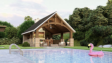 Coastal Craftsman Traditional Elevation of Plan 43995